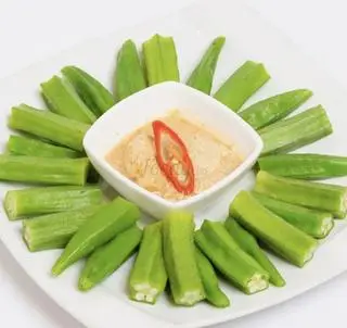 Hình ảnh đậu bắp chấm chao 
