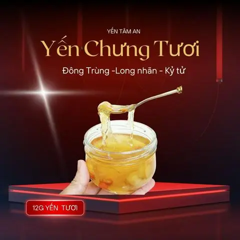 Hình ảnh Yến Chưng Tươi Đông Trùng Long Nhãn Kỷ Tử - Hũ 100ml - Yến Tâm An