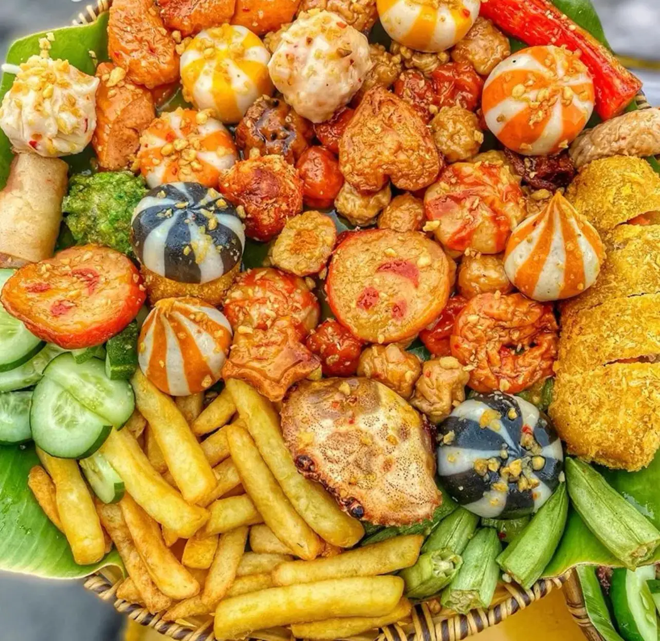 Hình ảnh Combo Cá Viên Chiên Sốt Mắm Tỏi Phần - Lớn 