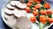 Hình ảnh cơm chả lụa +trứng ốp 