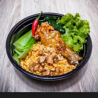 Hình ảnh mì trộn đùi gà+opla