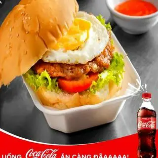 Hình ảnh Combo hambuger bò trứng - Coca