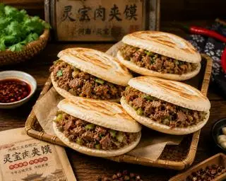 Hình ảnh Bánh kẹp thịt Linh Bảo 灵宝肉夹馍