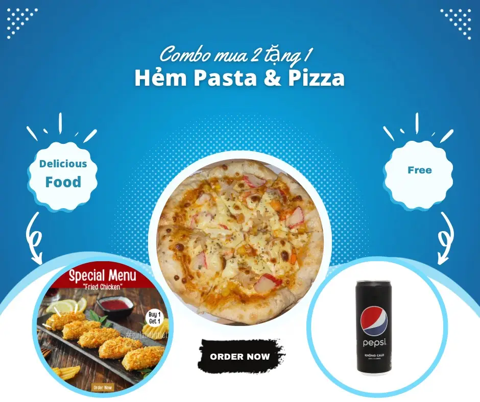 Hình ảnh Combo 6: Pizza Hải Sản Cà Chua - Cánh Gà Giòn