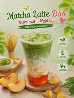 Hình ảnh Matcha latte đào