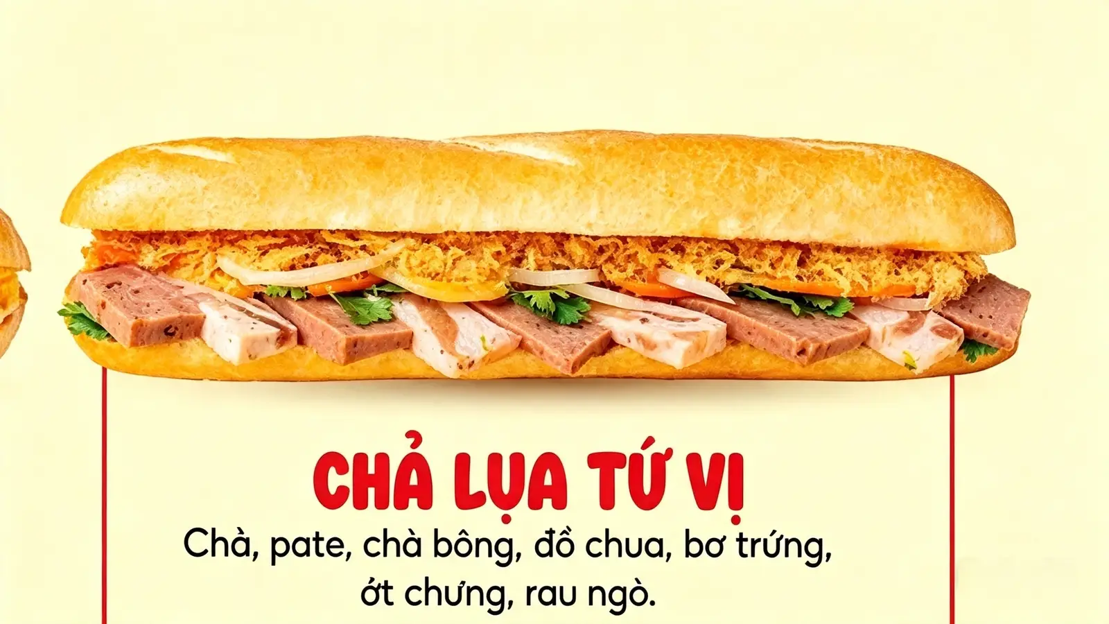 Hình ảnh Bánh mì que chả lụa tứ vị