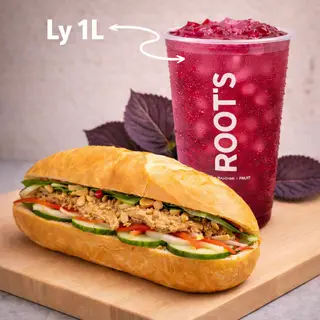 Hình ảnh ĐẦY ĐỦ: 1 Bánh Mì + 1 Nước Size Khủng 1L