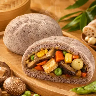 Hình ảnh Bánh Bao Chay Gạo Lứt Nấm Hạt Sen - Thanh Nhẹ, Thơm Bùi