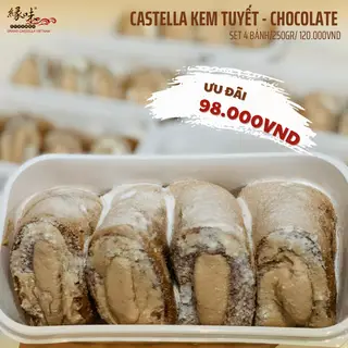 Hình ảnh SET 4 Bánh Castella Kem Tuyết - Chocolate