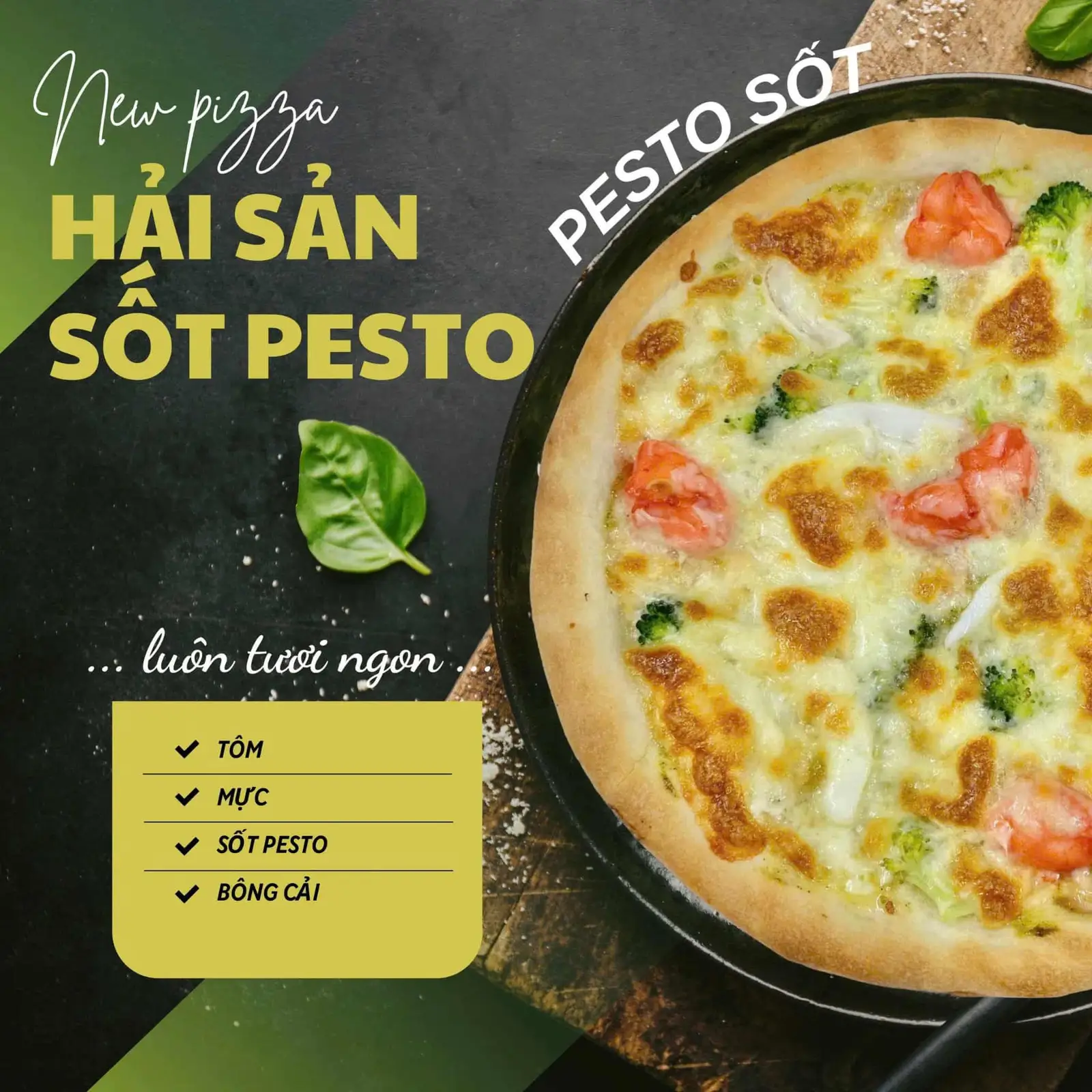 Hình ảnh Pizza Hải Sản Sốt Pesto Đặc Biệt