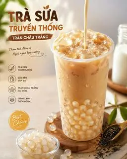Hình ảnh Trà Sữa Truyền Thống Trân Châu Trắng (ly 700ml)