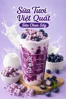 Hình ảnh Sữa Chua Việt Quất Kem Cheese Sữa Chua Sấy 700ml