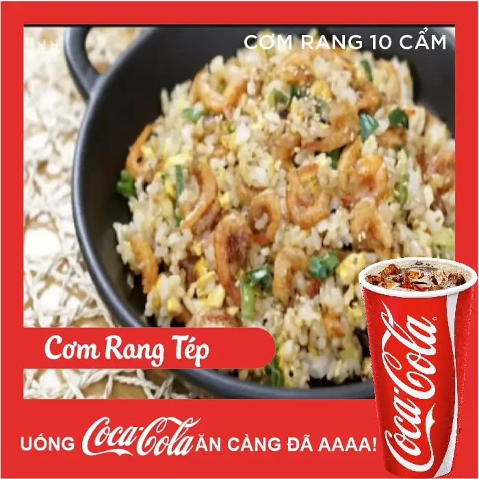Hình ảnh Cơm Rang Tỏi Tép Xứ Quảng + coca