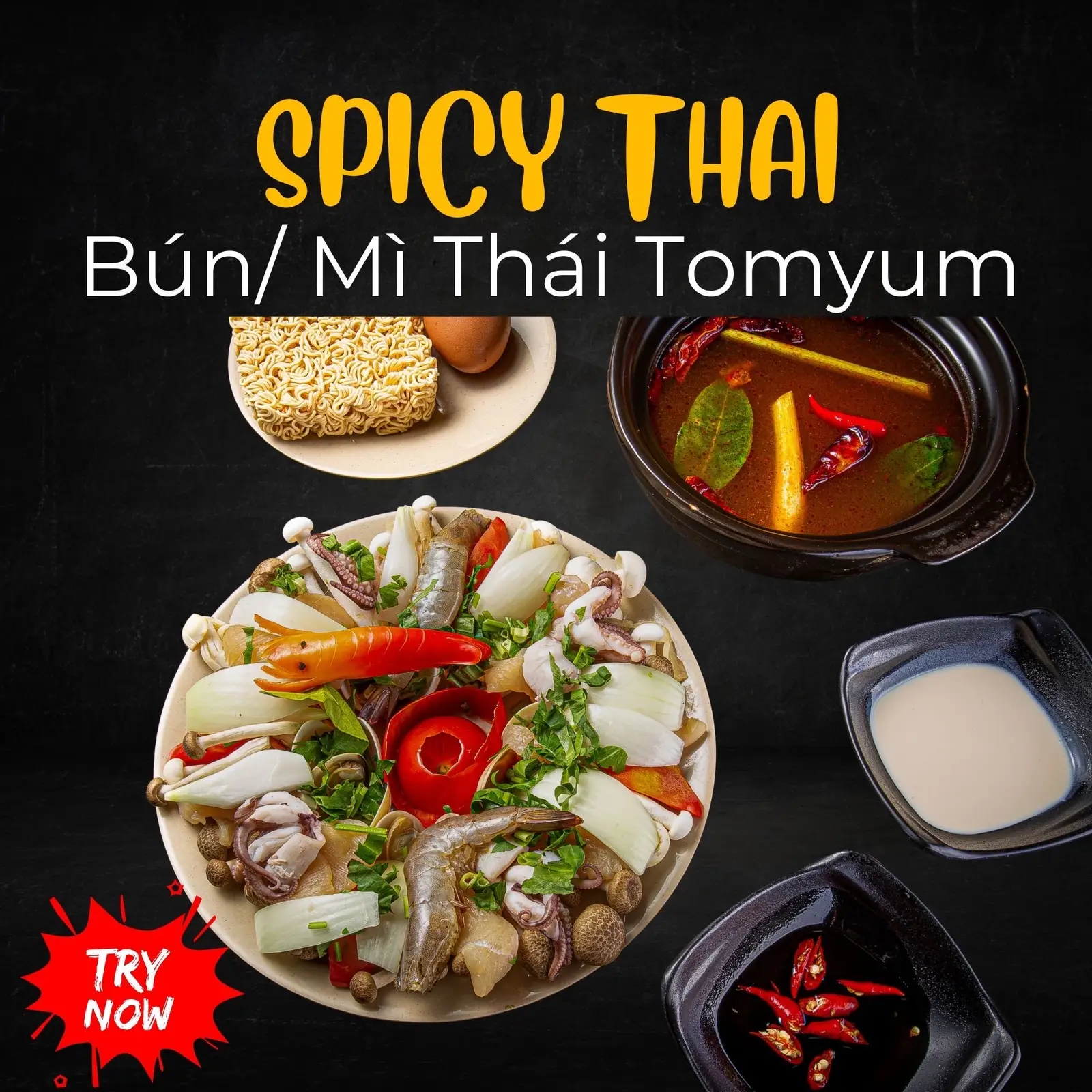 Hình ảnh Bún/ Mì Thái Tomyum -  Tomyum with Rice Noodles/ Instant Noodles
