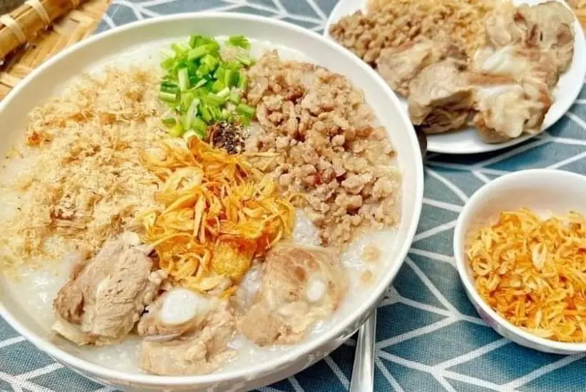 Hình ảnh cháo sụn mix thịt băm