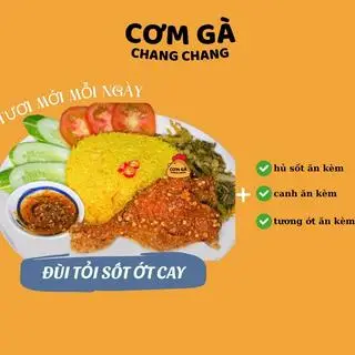 Hình ảnh Cơm gà xối mỡ xốt sả ớt (size nhỏ) + canh