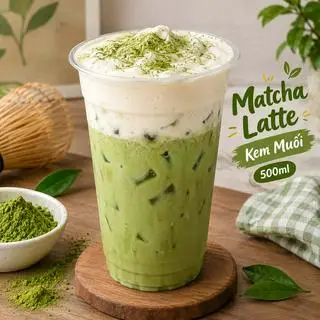 Hình ảnh Matcha latte kem muối