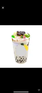 Hình ảnh trà sữa thái xanh full topping