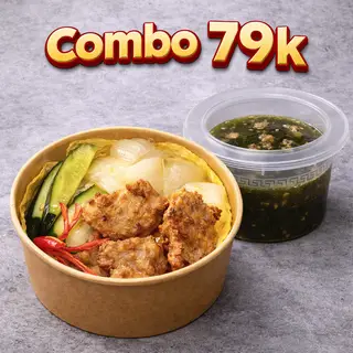 Hình ảnh Combo cơm heo chiên giòn +canh rong biển