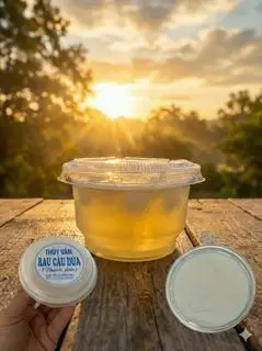 Hình ảnh Ly Rau Câu Dừa với Nước Cốt Dừa Tươi. Ly 200g.