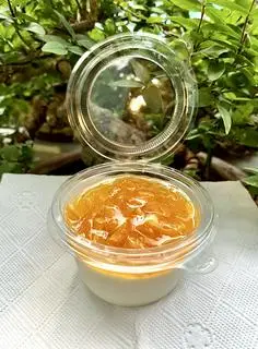 Hình ảnh Panna Cotta cam - trong mứt có vỏ cam cắt sợi (hũ size đại)