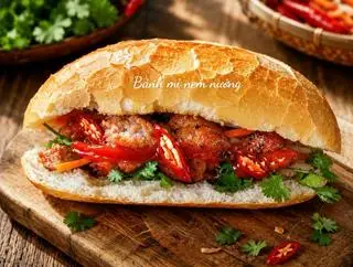Hình ảnh bánh mì nem nướng 