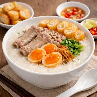 Hình ảnh Combo cháo sườn - thịt bằm - trứng muối