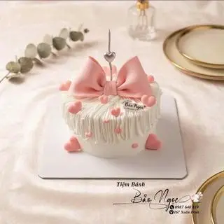 Hình ảnh bánh nơ tim hồng 