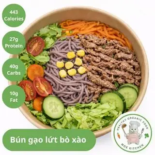 Hình ảnh Bún gạo lứt bò -Brown rice noodles with beef