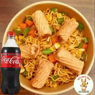Hình ảnh Mì Trộn Mực Xoắn Nhiều Mì  + Coca