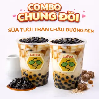 Hình ảnh Combo chung đôi sữa tươi trân châu đường đen