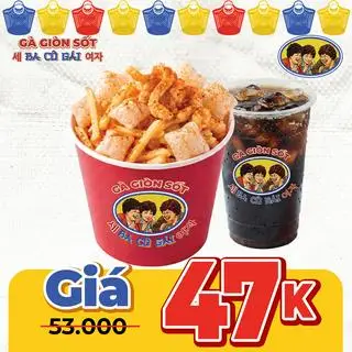 Hình ảnh 1 Gà Sợi Bánh Gạo Khoai Tây + 1 Giải Khát