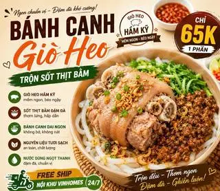 Hình ảnh bánh canh giò heo trộn sốt thịt bằm 