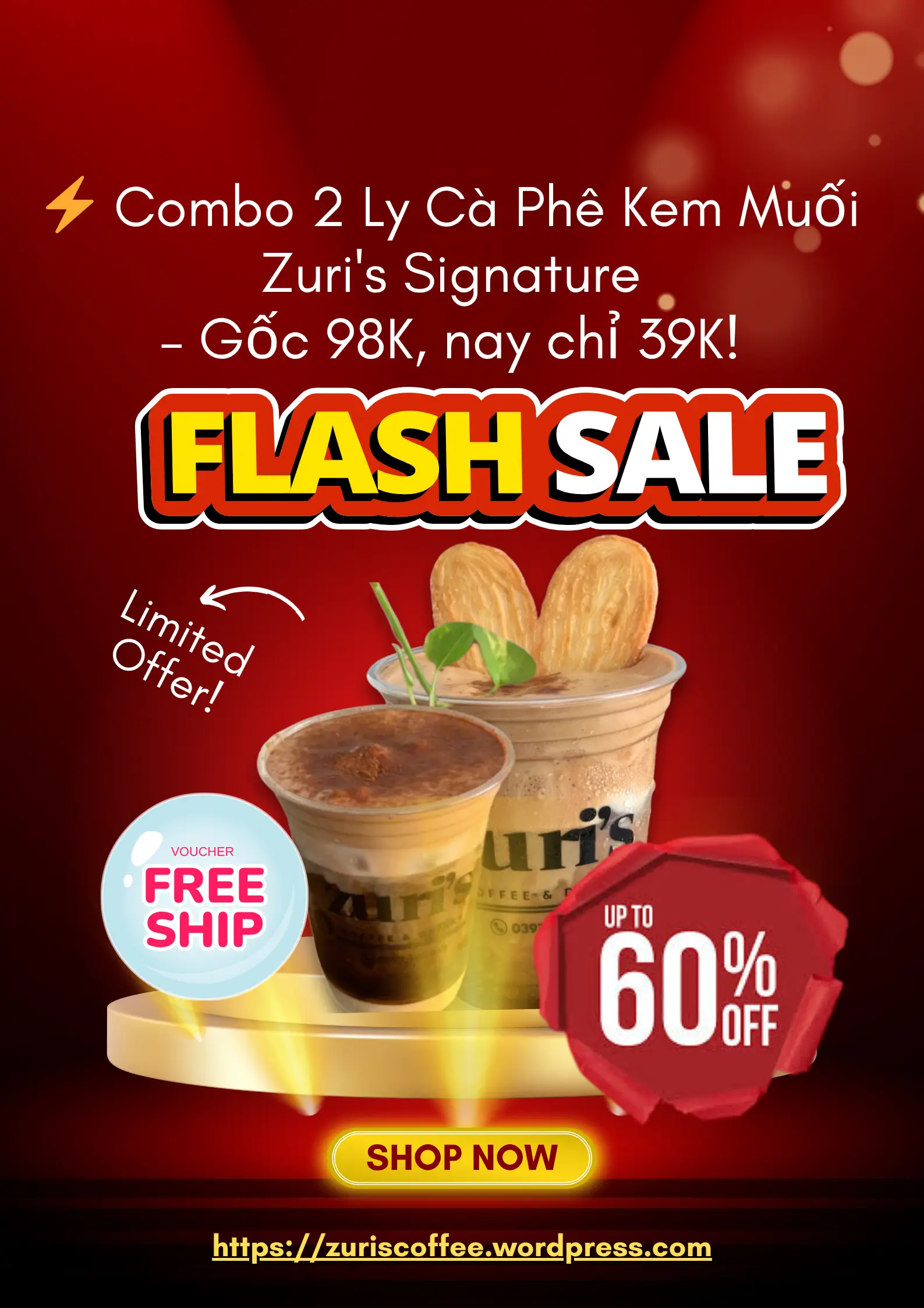 Hình ảnh ⚡[Hot Deal] 2 Ly Cà Phê Kem Muối Zuri’s Signature – Tiết Kiệm 60% | Vị Mặn Ngọt Gu Mới