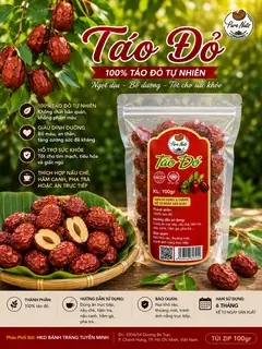 Hình ảnh TÁO ĐÒ SẤY NGUYÊN TRÁI 100Gr