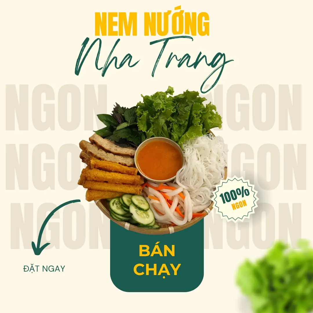 Hình ảnh Nem Nướng Nha Trang Cuốn Bánh Tráng