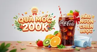 Hình ảnh Quà tặng mốc 200k (nước ngọt, trái cây, khăn lạnh)