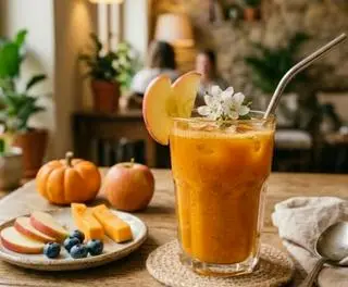 Hình ảnh táo + bí đỏ