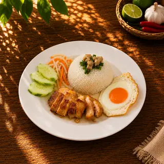 Hình ảnh Cơm gà chiên nước mắm trứng