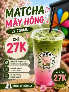 Hình ảnh Matcha latte mây hồng