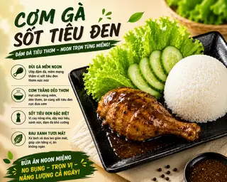 Hình ảnh Cơm thố gà sốt tiêu đen