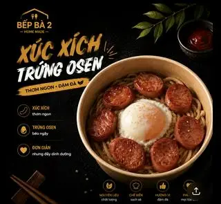 Hình ảnh Mì trứng  xuc xích +  trứng osen + sốt Terriyaki / Sốt cay Hàn quốc