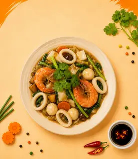 Hình ảnh Hủ tiếu áp chảo nước hải sản