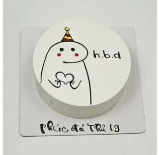 Hình ảnh bánh kem vẽ thả tim hpbd