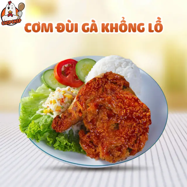 Hình ảnh Cơm đùi gà khổng lồ sốt cay ngọt