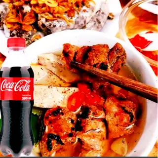 Hình ảnh Bánh cuấn chả lẫn quế+ nướng suất lớn ( TẶNG 1 CHAI COCA )