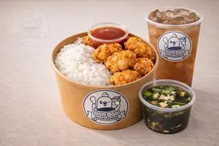 Hình ảnh Cơm Nhà Don Don ( Cơm gà viên kèm nước ngọt/trà tắc )