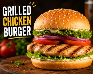 Hình ảnh Gà nướng burger (grilled chicken burger
