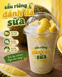 Hình ảnh sầu riêng mix chè dừa dằm đánh đá