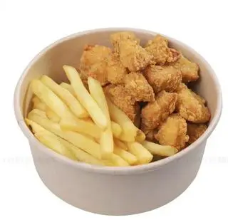Hình ảnh Gà popcorn chiên giòn +khoai tây chiên